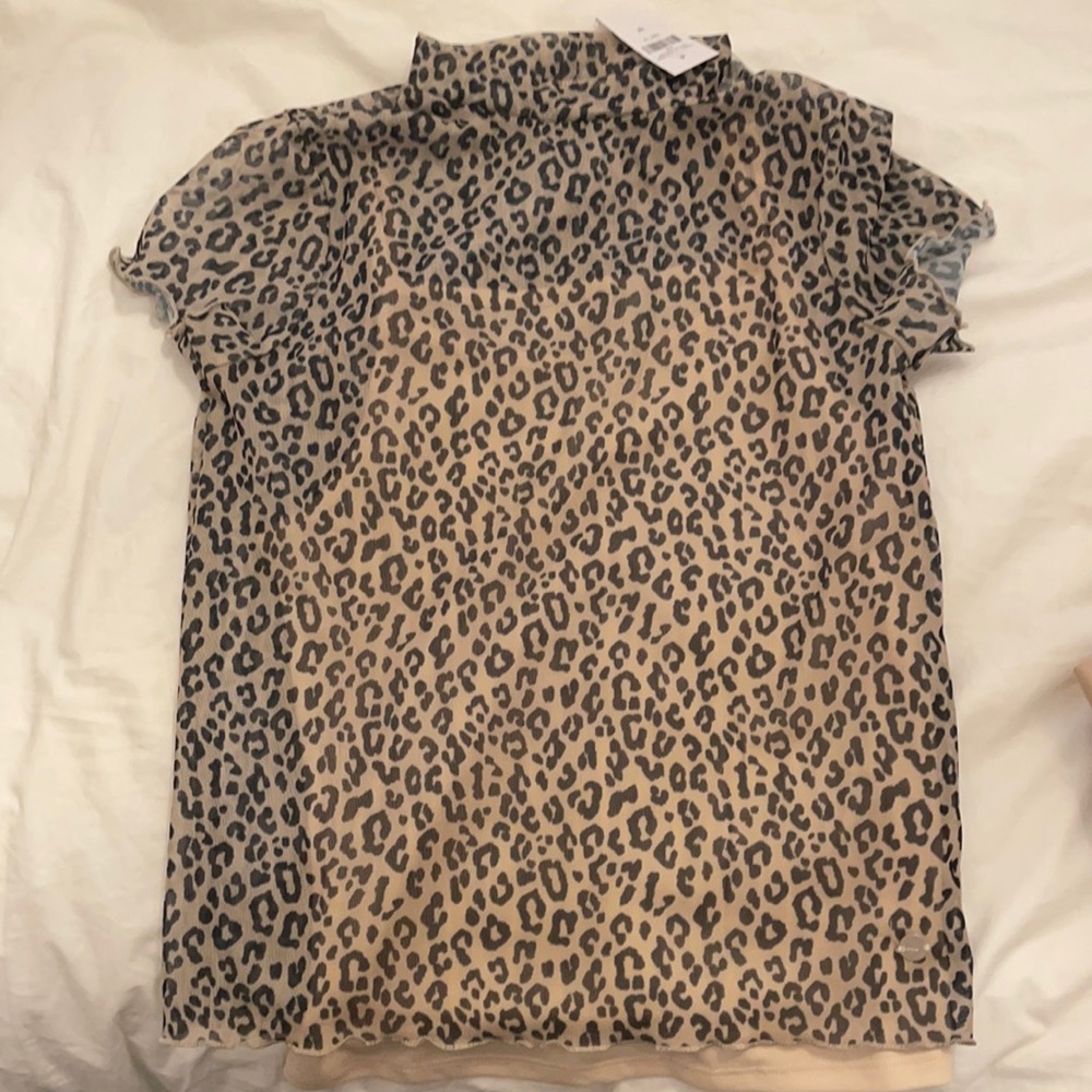 Girl’s Justice Mesh Mock Neck Short Sleeve Top